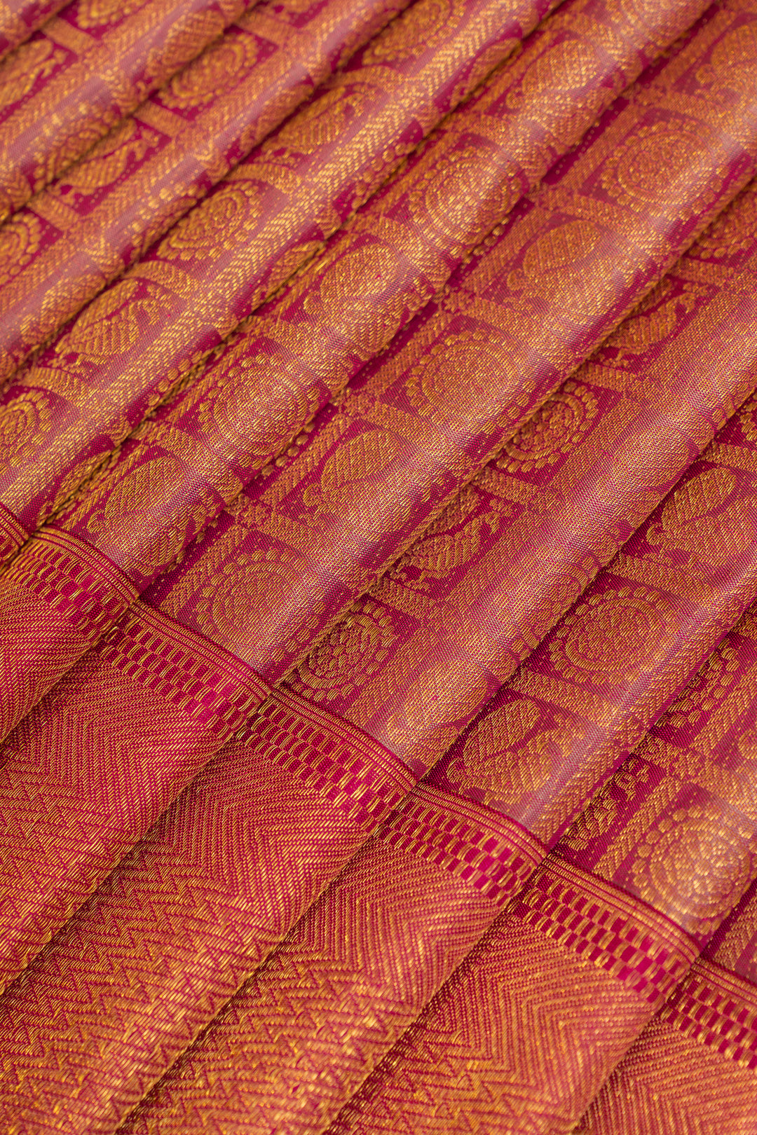 Pink annam chakram brocade pure Kanchipuram silk saree