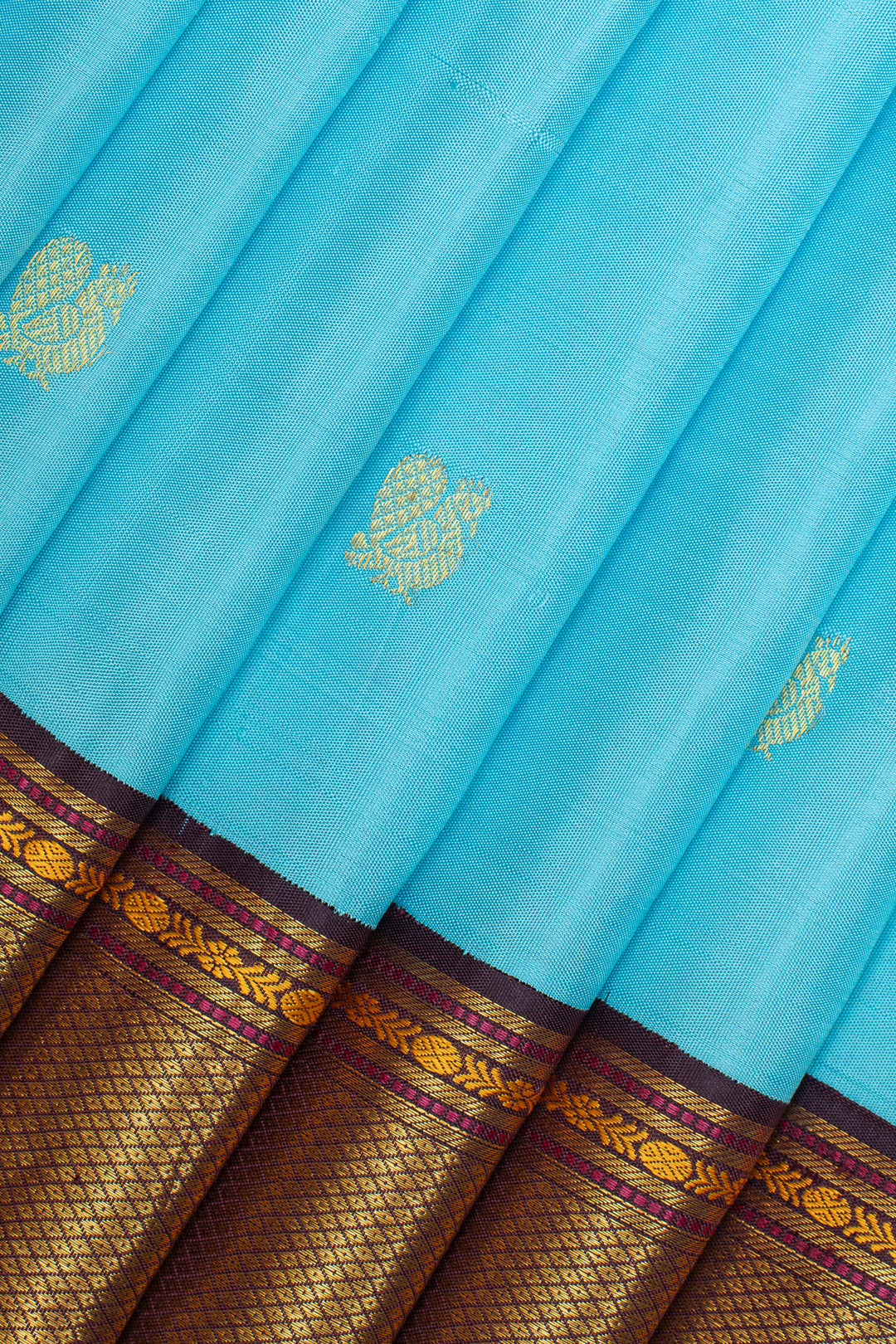 Anandha blue and jamun traditional pure kanchipuram silk saree