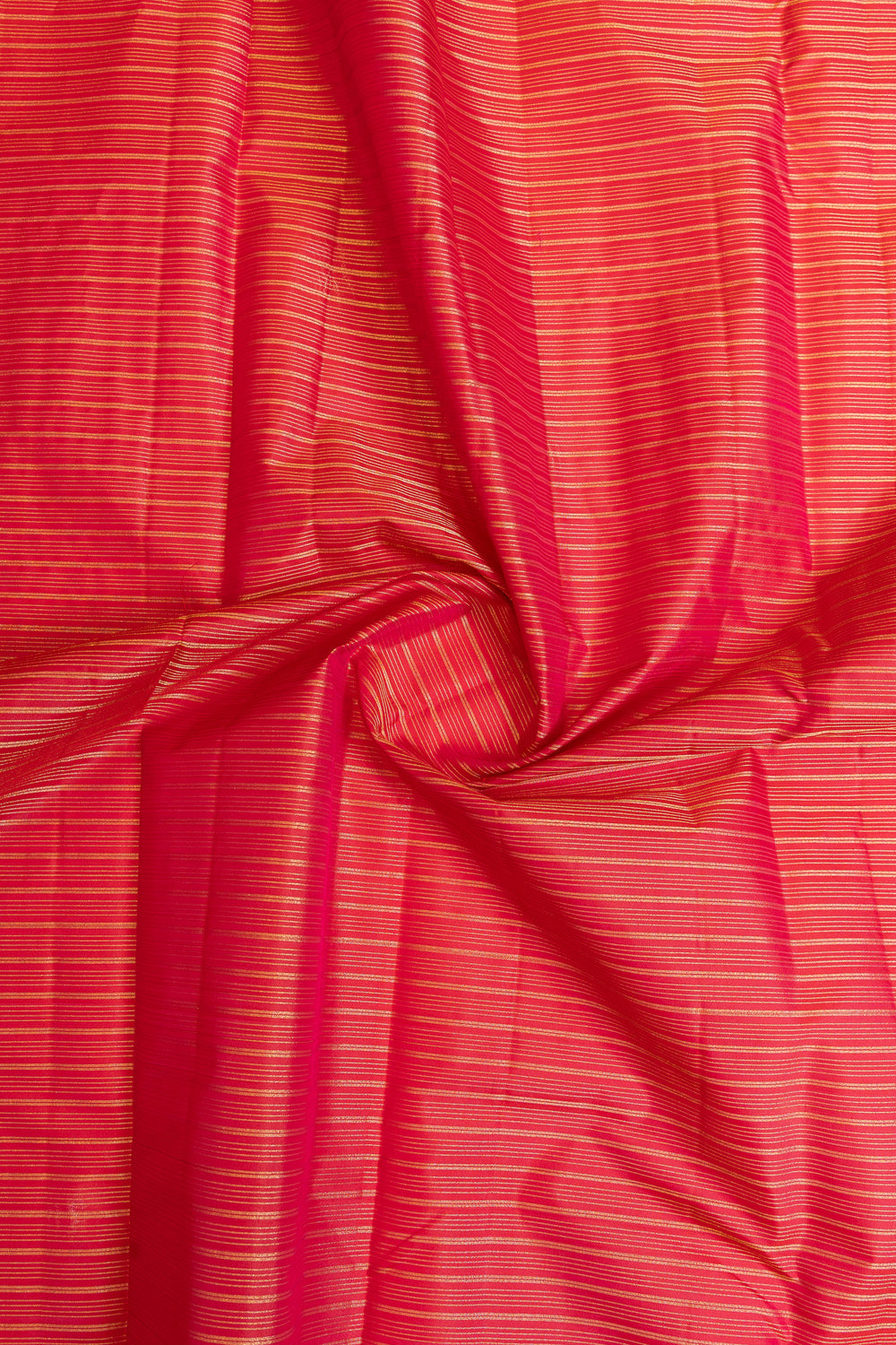 Reddish pink stripes pure Kanchipuram silk saree