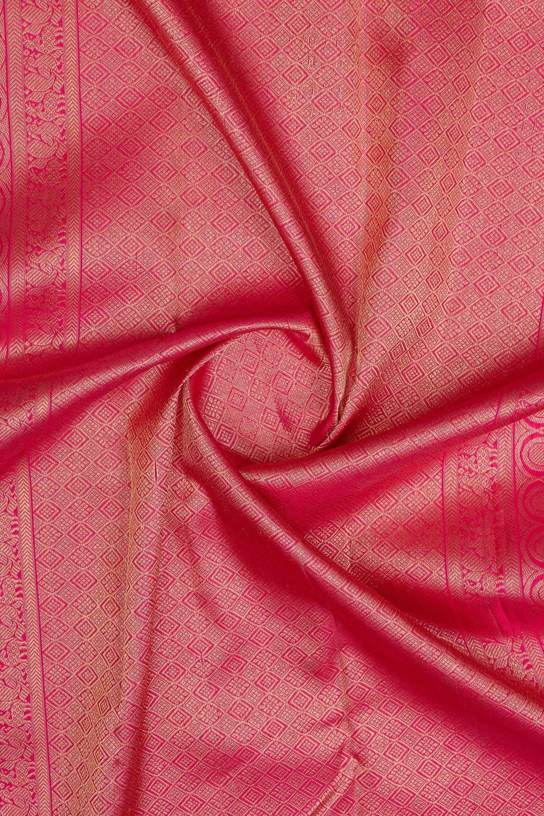Palum pazhamum multi checks pure kanchipuram silk saree
