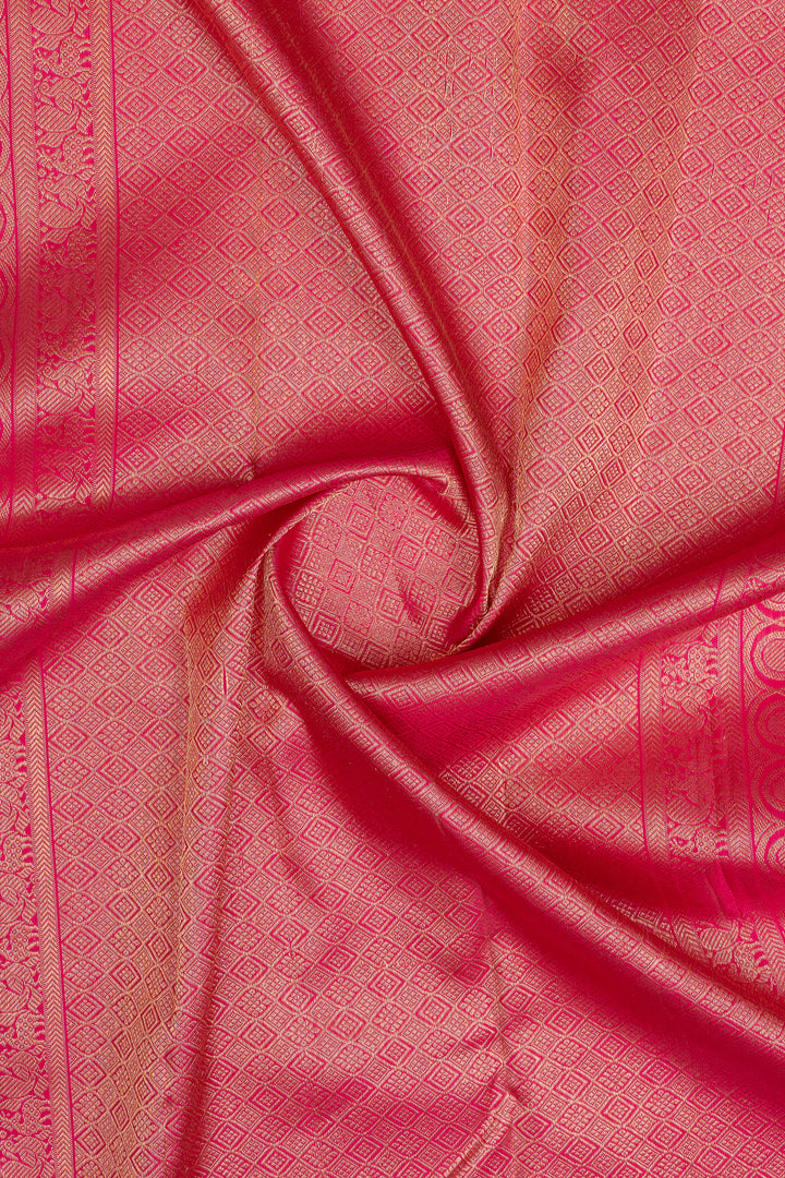 Palum pazhamum multi checks pure kanchipuram silk saree