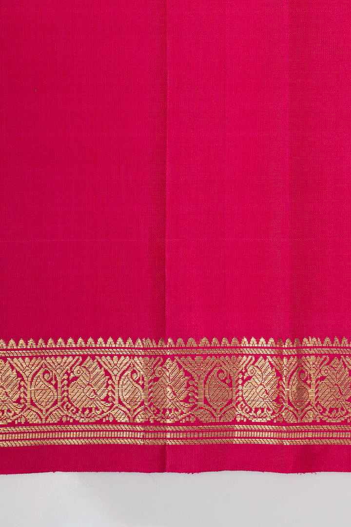 Palum pazhamum multi checks pure kanchipuram silk saree