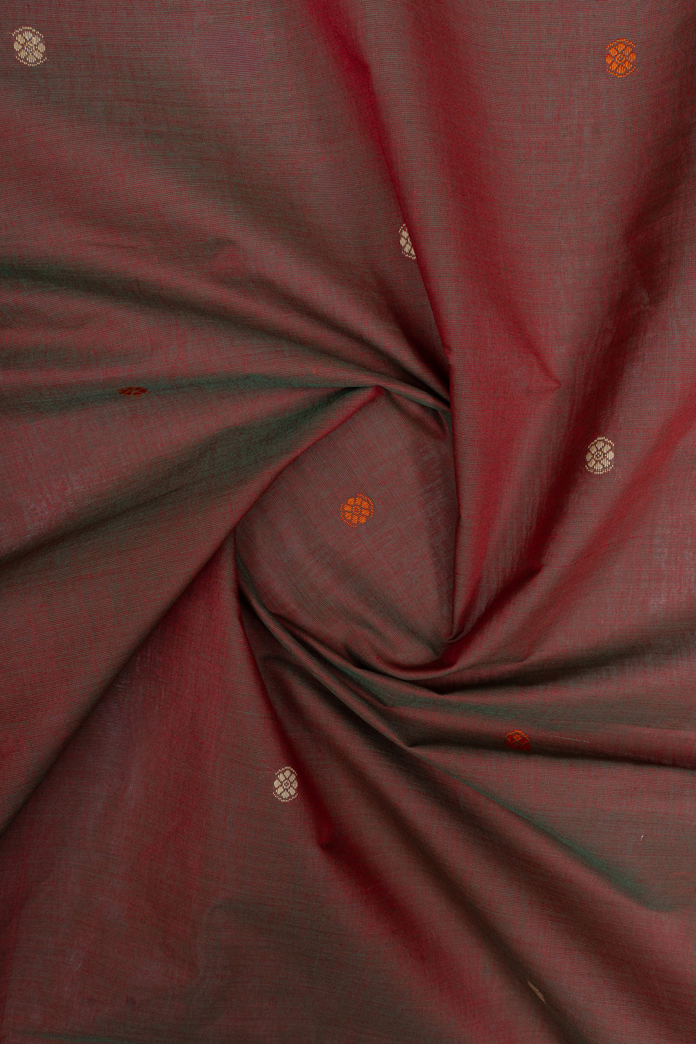 Maroon traditional pure cotton silk saree