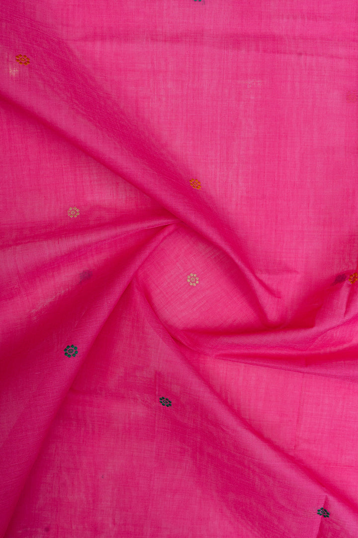 Pink traditional pure cotton silk saree