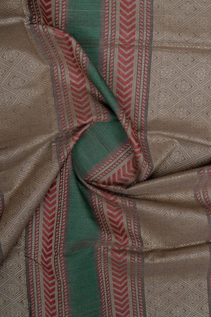 Grey traditional pure cotton silk saree