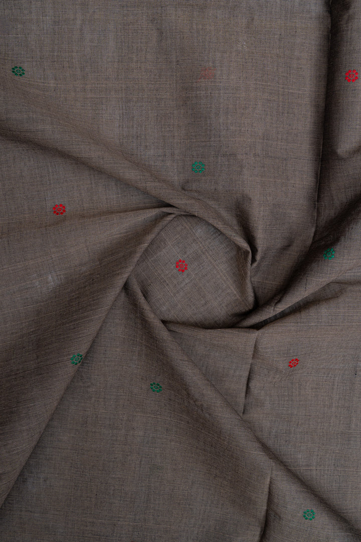 Grey traditional pure cotton silk saree