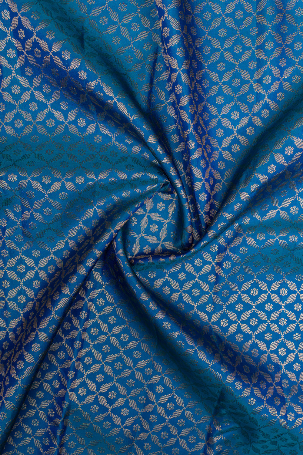 Peacock blue brocade pure Kanchipuram  silk saree