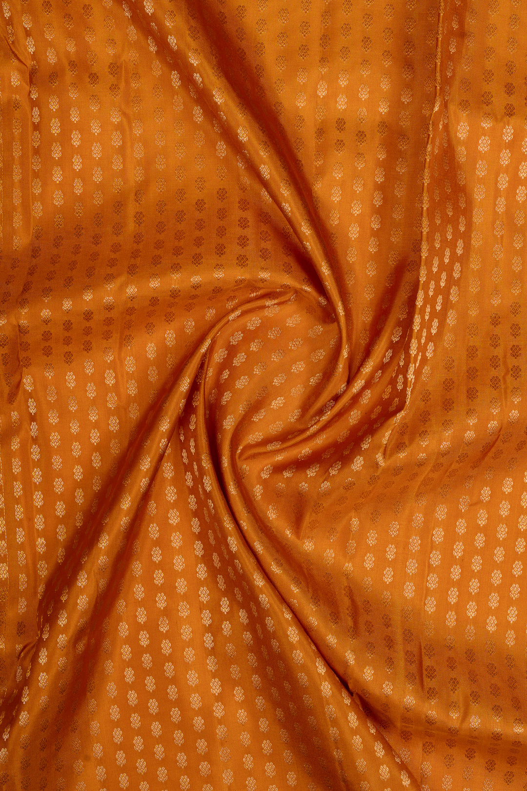 Rust orange and maroon Laksha buttas pure soft silk saree