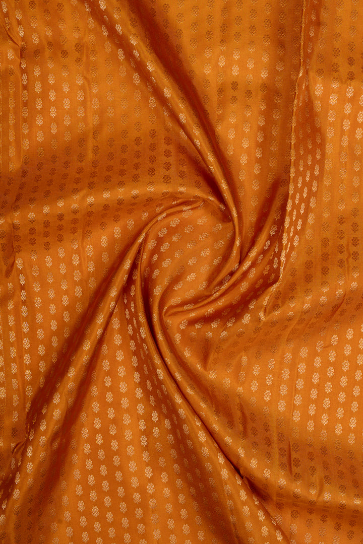Rust orange and maroon Laksha buttas pure soft silk saree