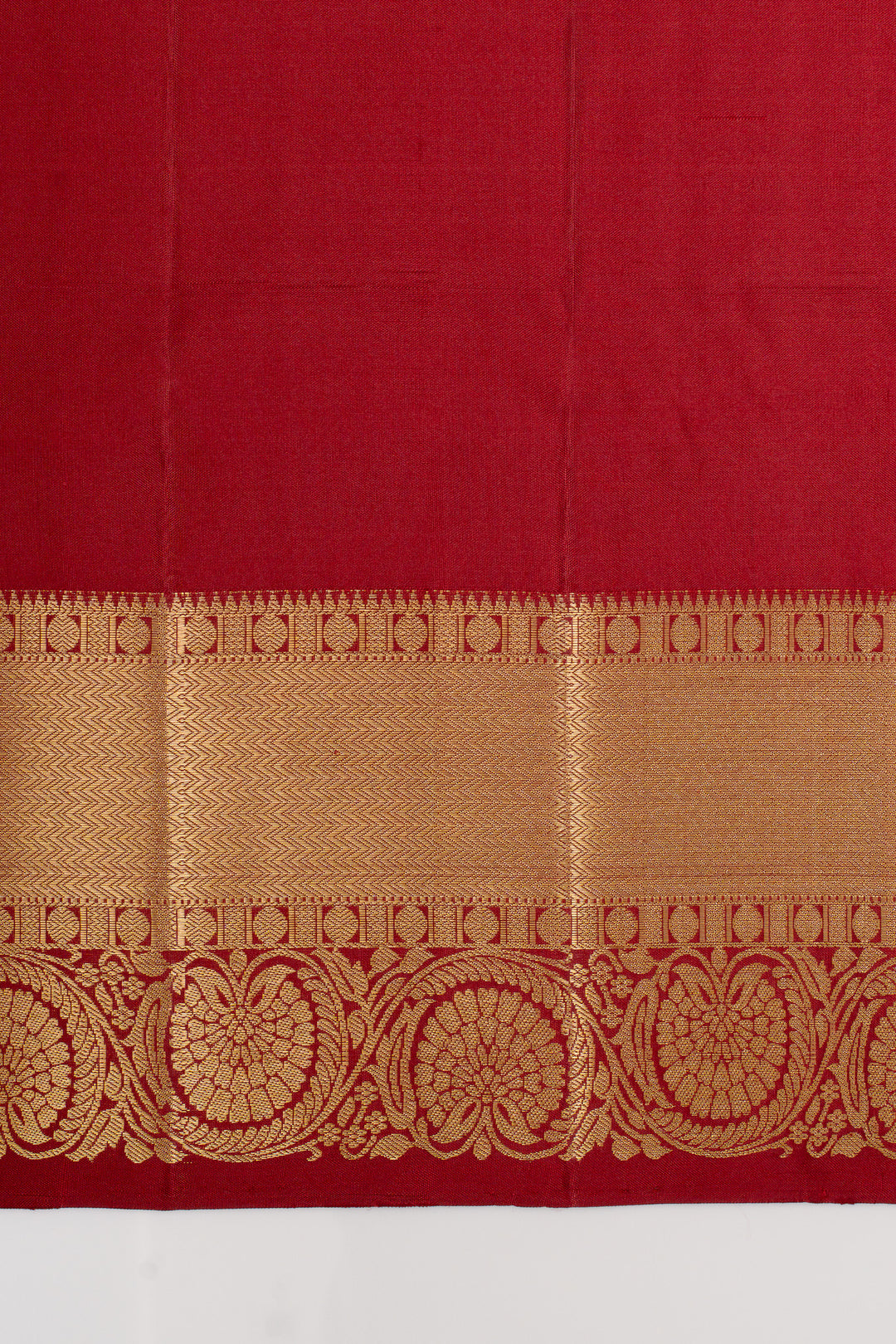 Rust orange and maroon Laksha buttas pure soft silk saree