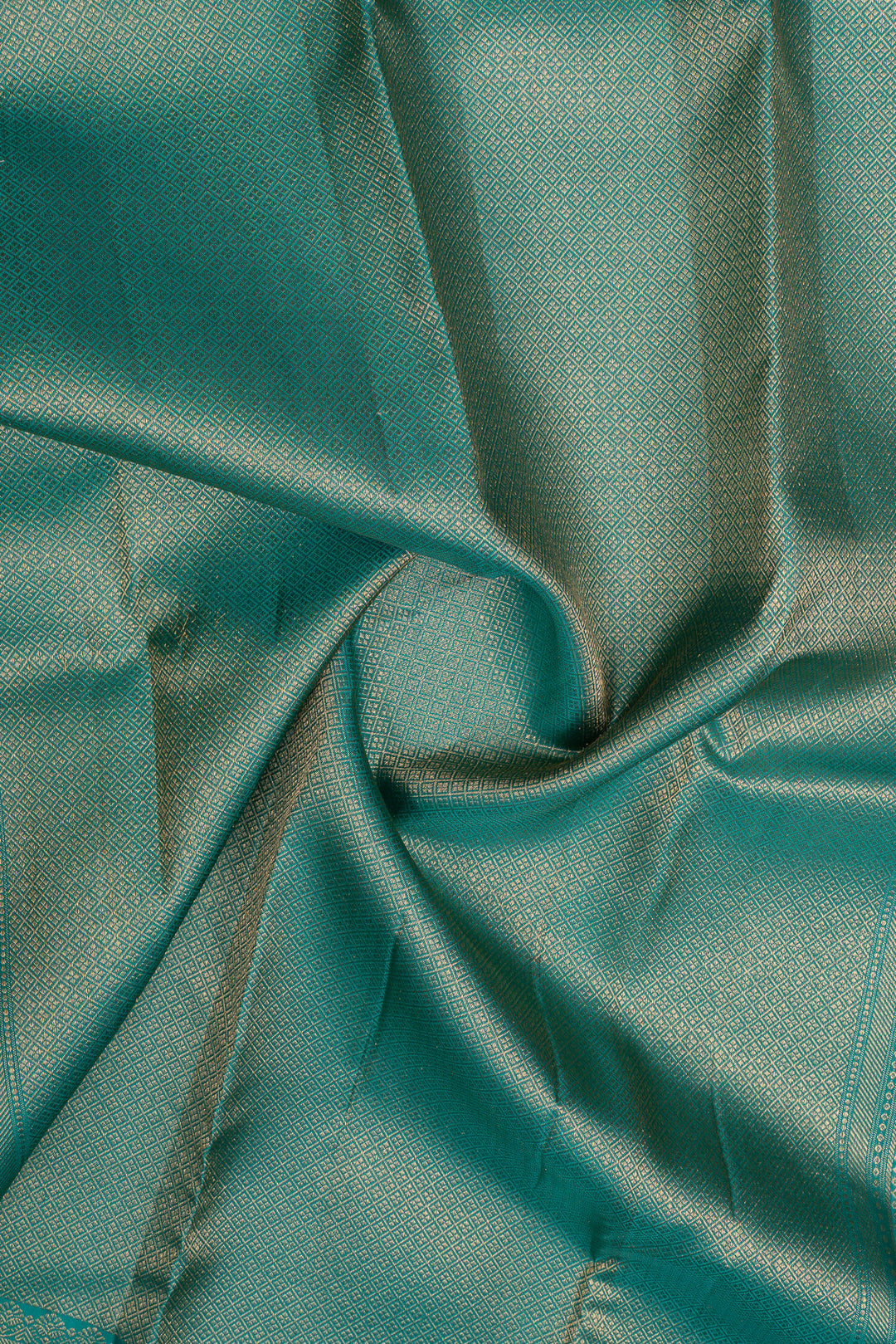 Peacock blue brocade pure kanchipuram silk saree