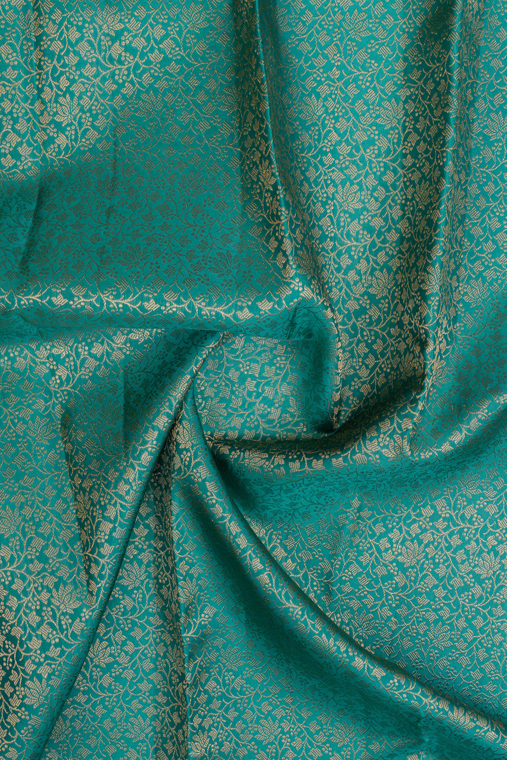 Peacock blue brocade pure kanchipuram silk saree