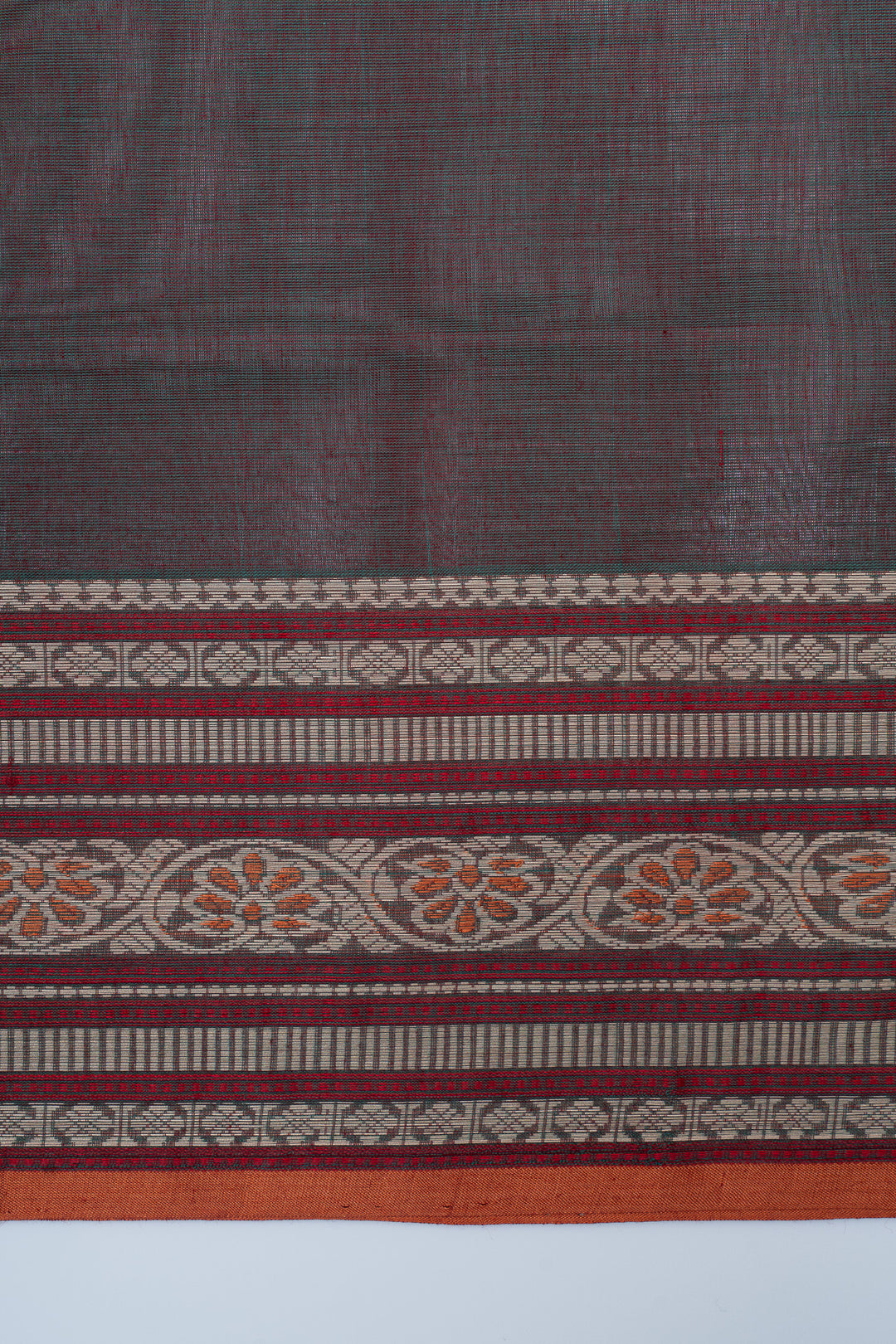 Maroonish purple traditional pure cotton silk saree