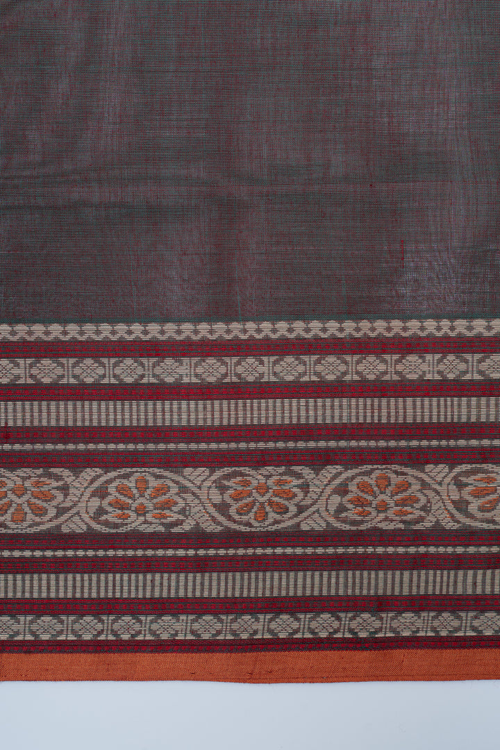 Maroonish purple traditional pure cotton silk saree