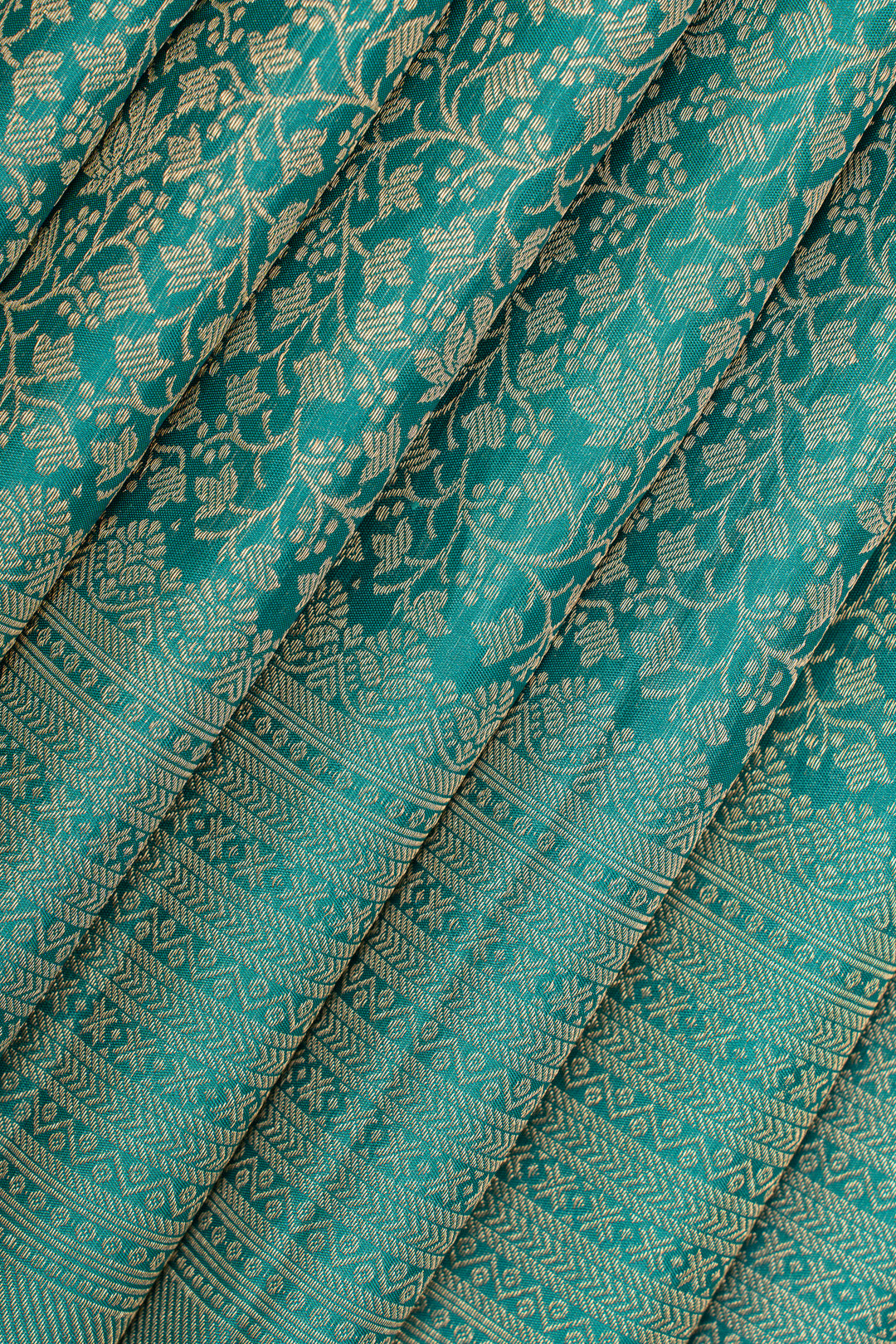 Peacock blue brocade pure kanchipuram silk saree