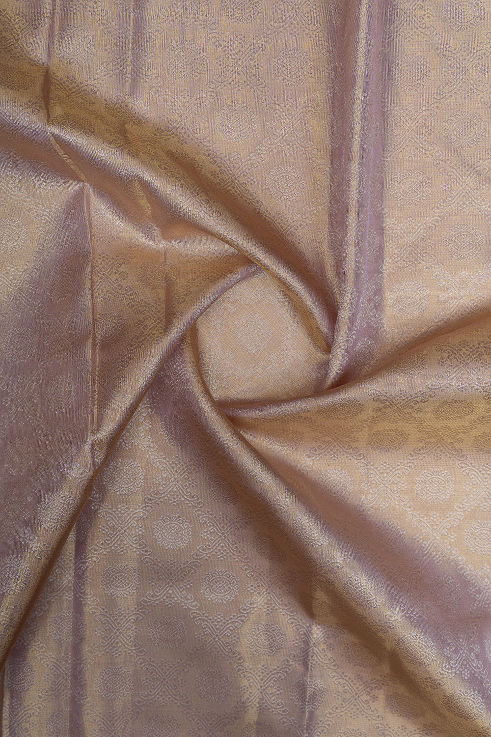 Lilac and gold tissue pure Kanchipuram  silk saree