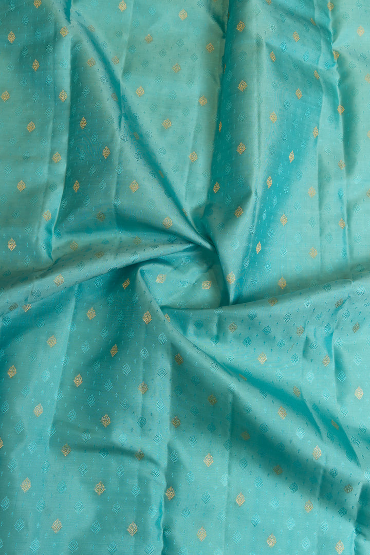 Anandha blue small border pure Kanchipuram silk saree