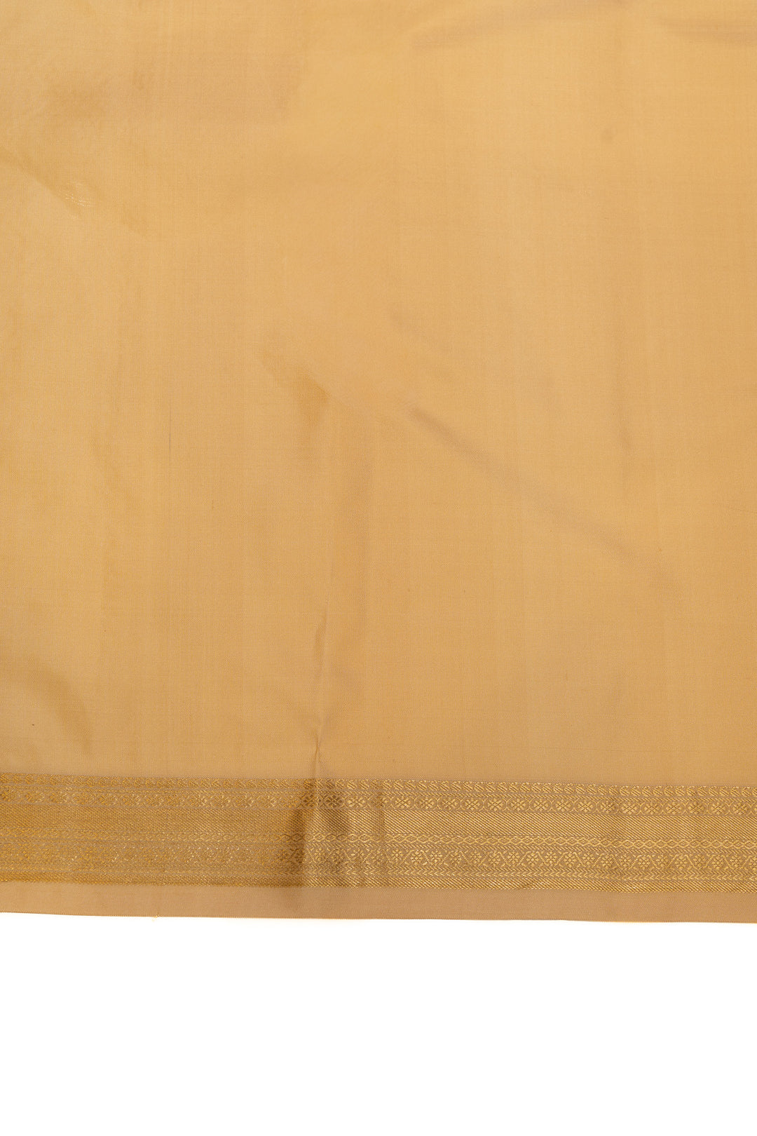 Cream and gold embossed pure Kanchipuram silk saree