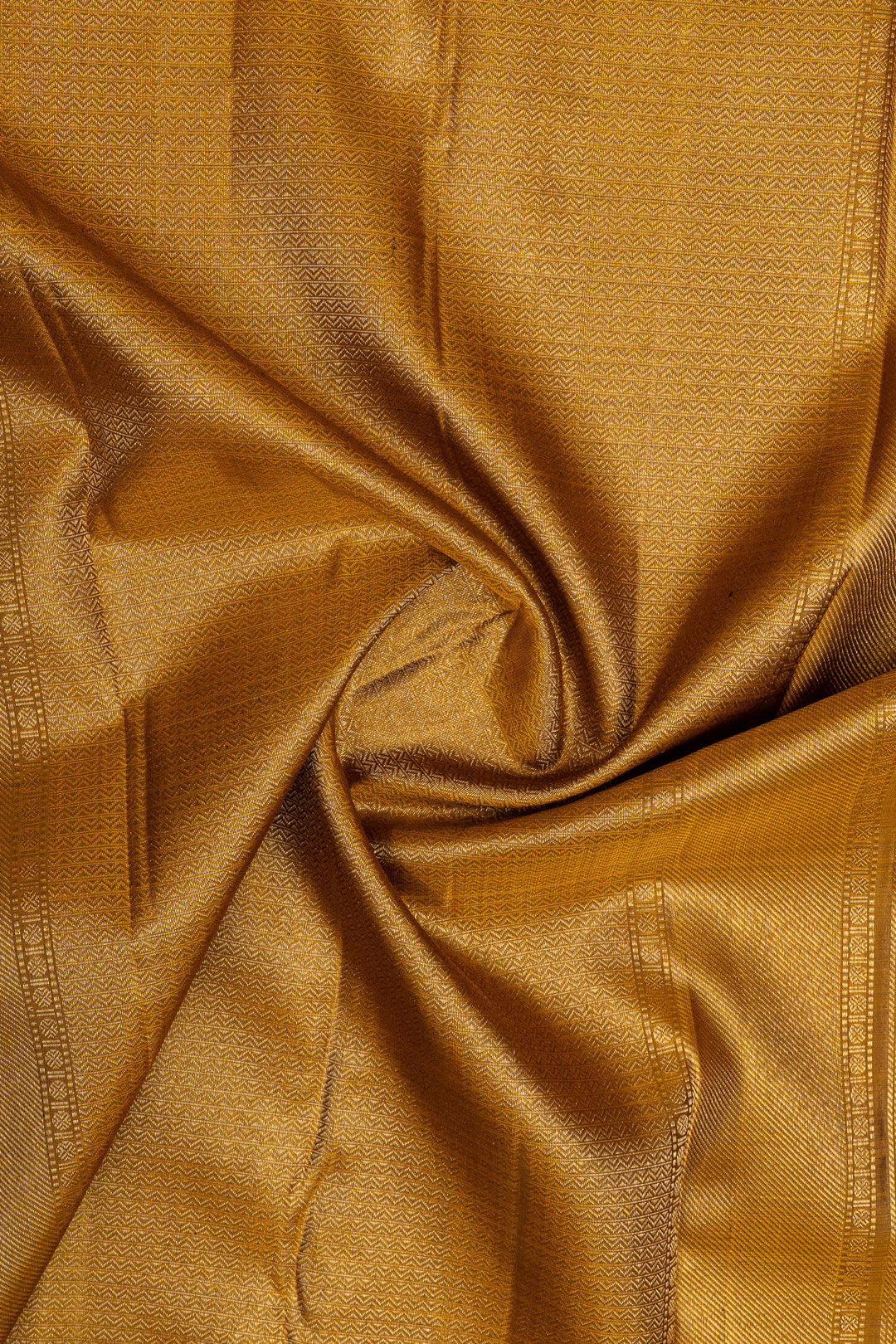 Greyish gold and mustard annam chakram brocade pure kanchipuram silk saree