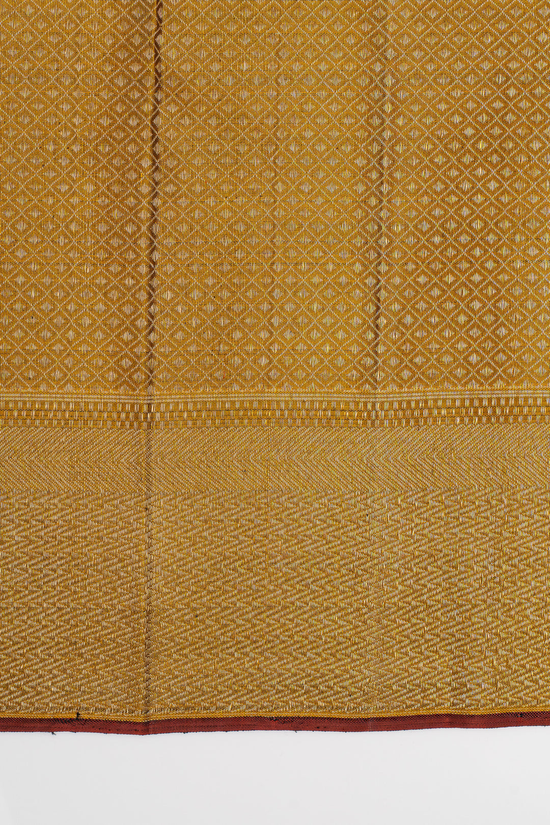 Greyish gold and mustard annam chakram brocade pure kanchipuram silk saree