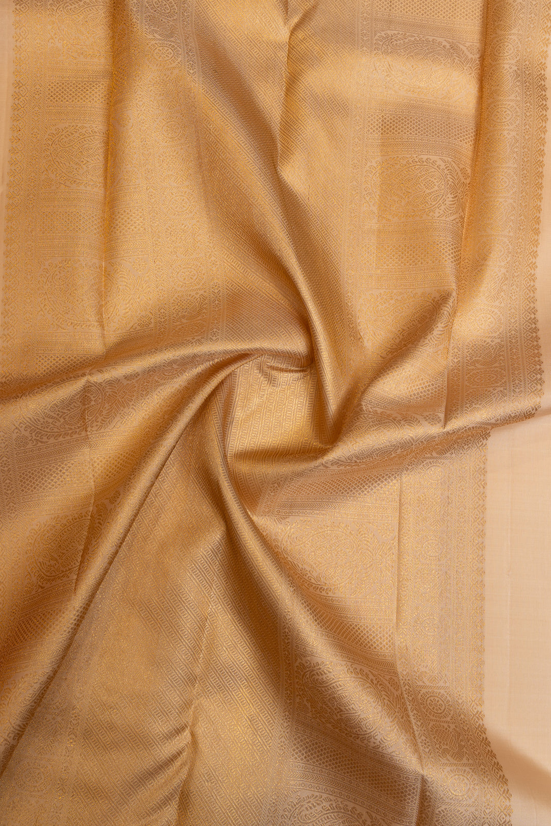 Red and ivory traditional pure Kanchipuram silk saree