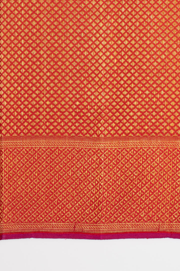 Lakshmi red pakshi jaalam brocade pure  kanchipuram silk saree