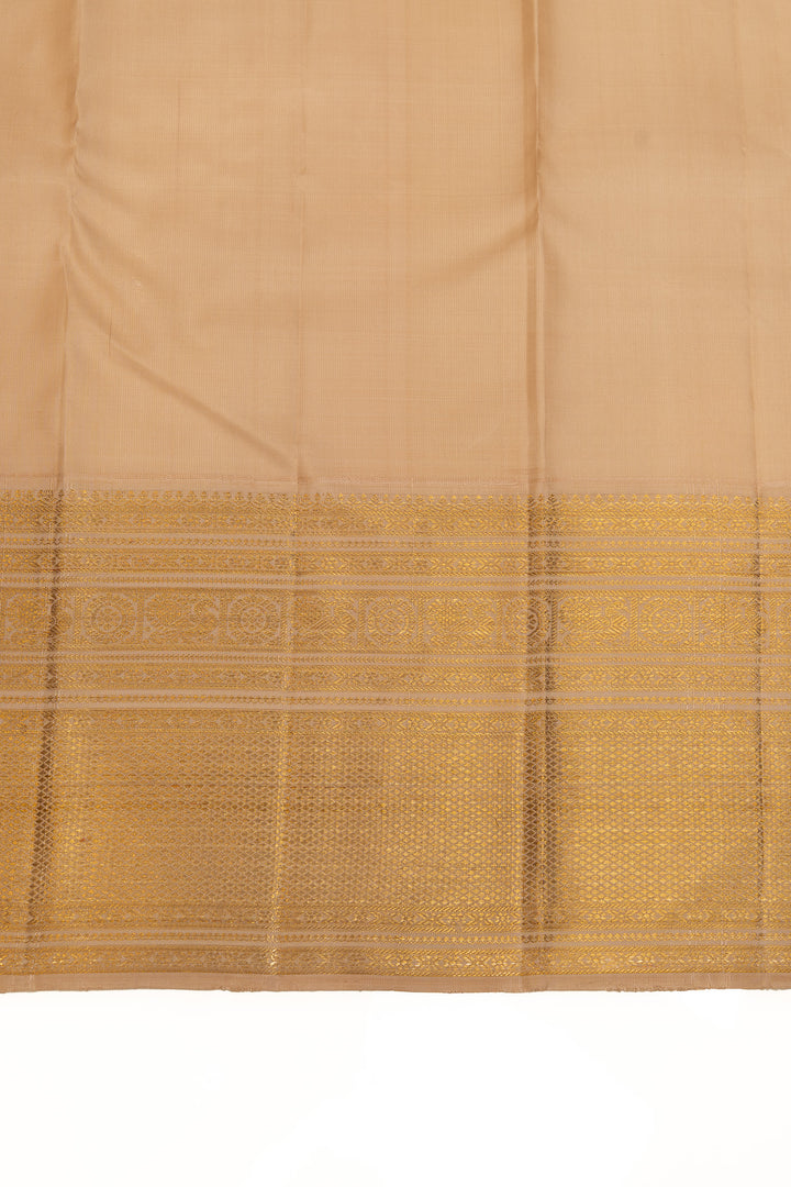 Red and ivory traditional pure Kanchipuram silk saree