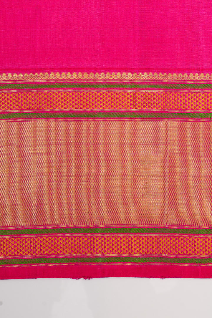 Beige and pink  traditional pure kanchipuram silk saree
