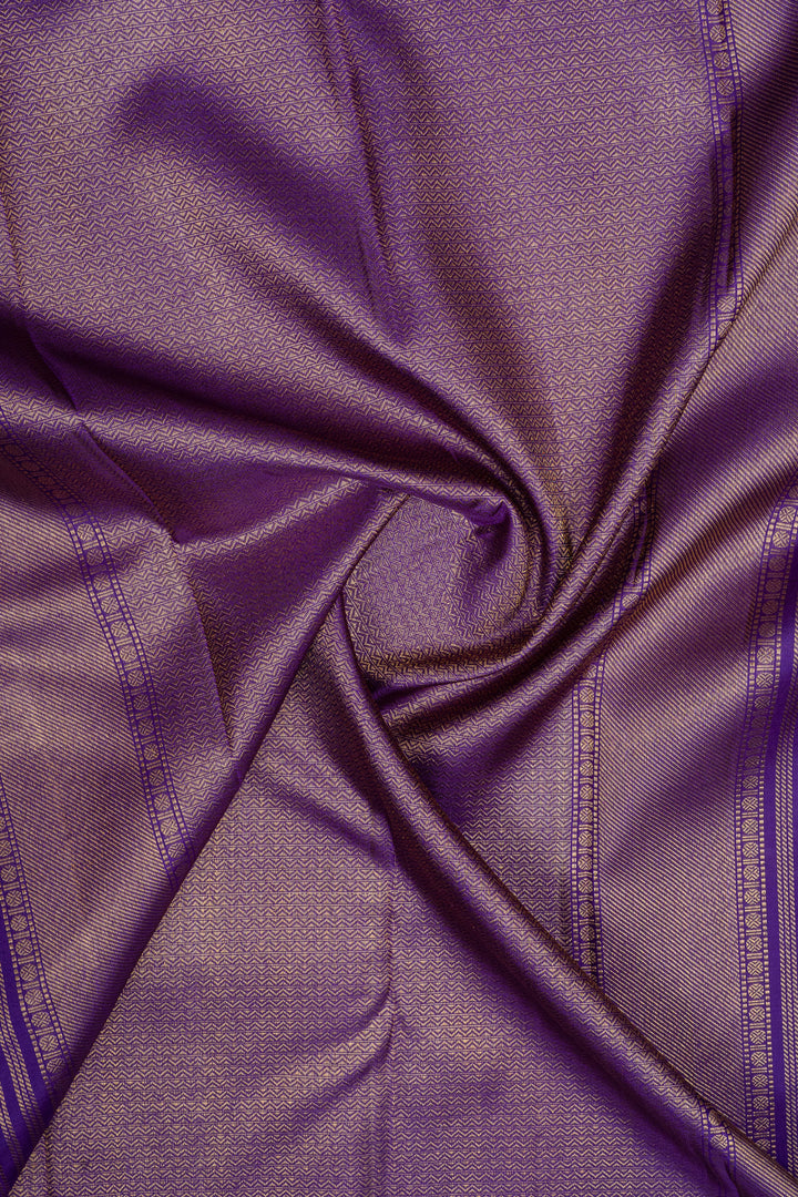 Purple brocade pure kanchipuram silk saree