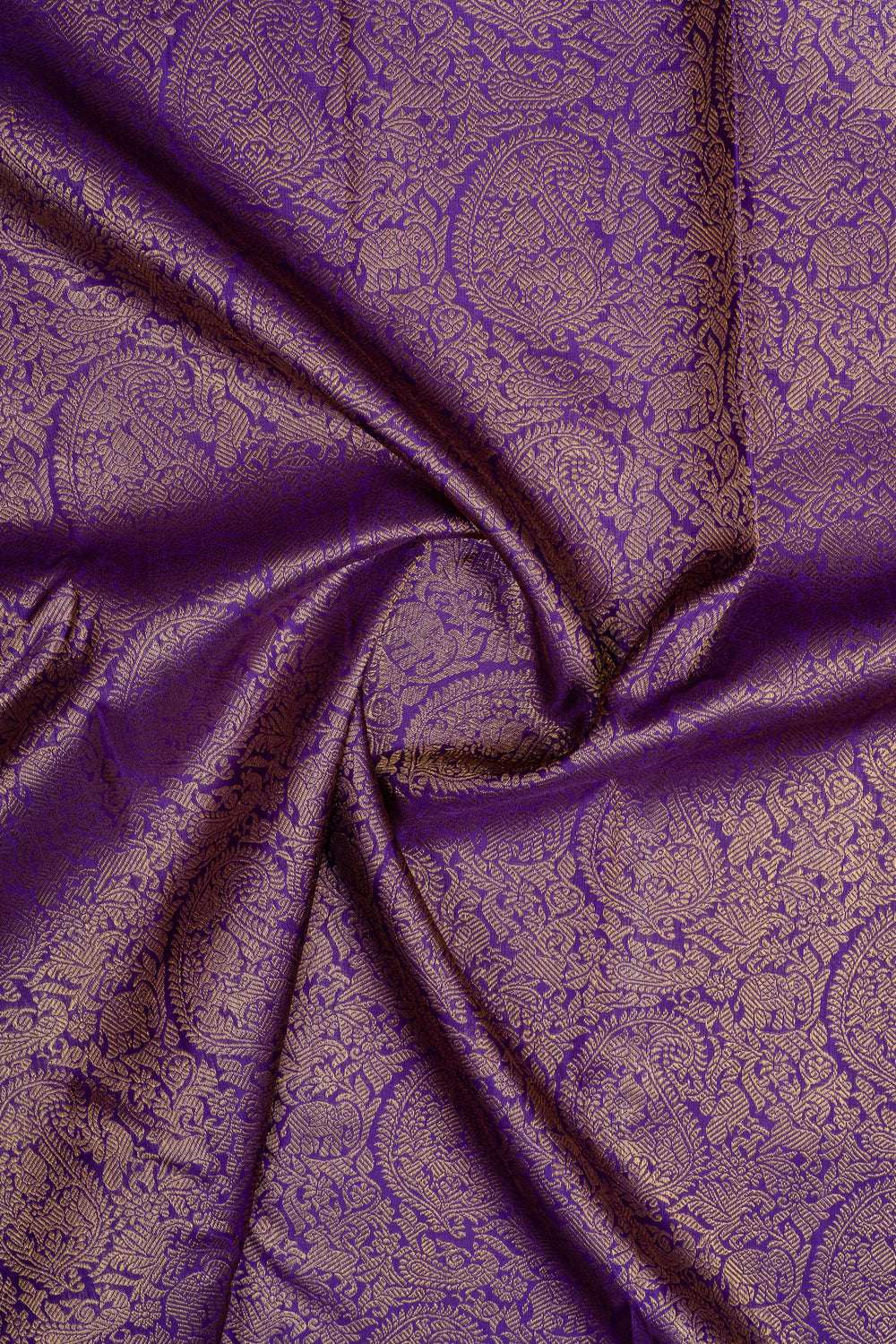 Purple brocade pure kanchipuram silk saree