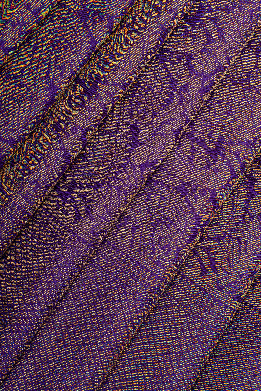 Purple brocade pure kanchipuram silk saree