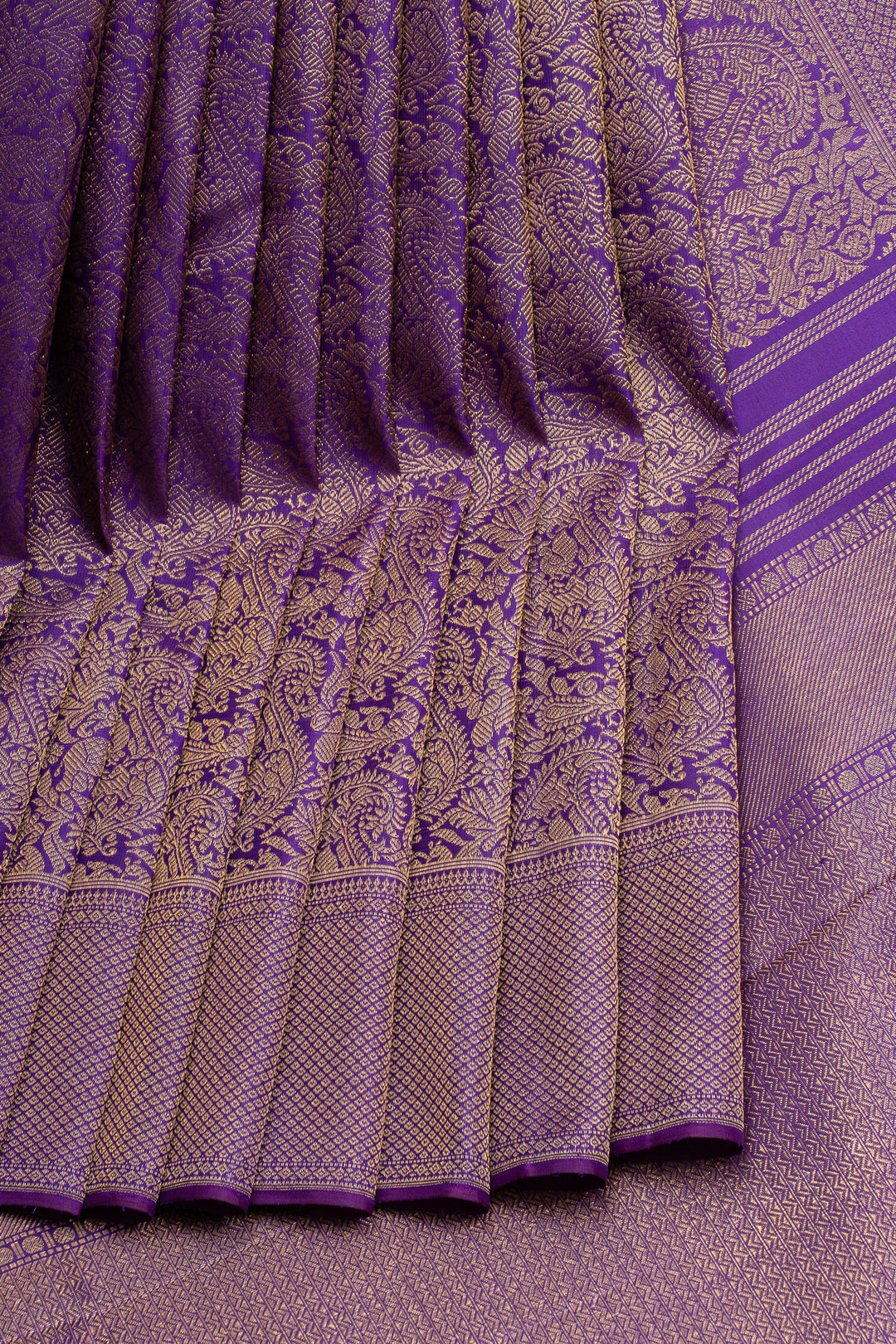 Purple brocade pure kanchipuram silk saree
