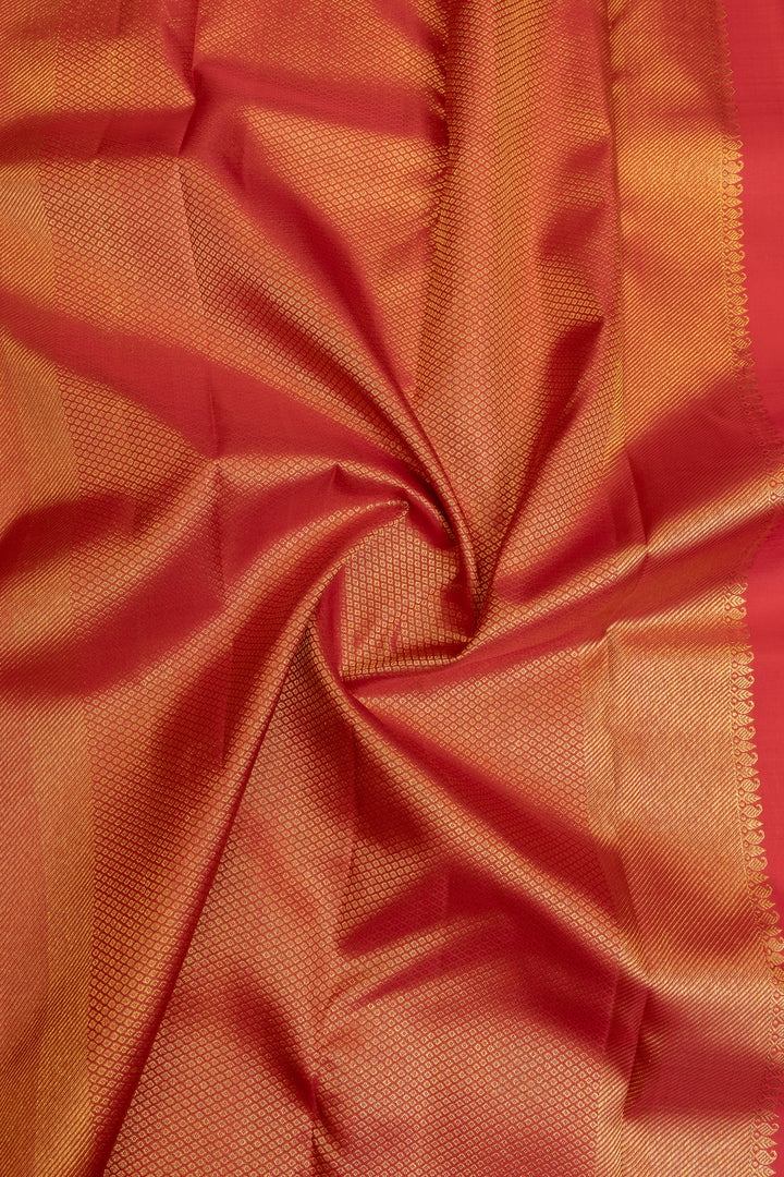 Red brocade pure Kanchipuram silk saree