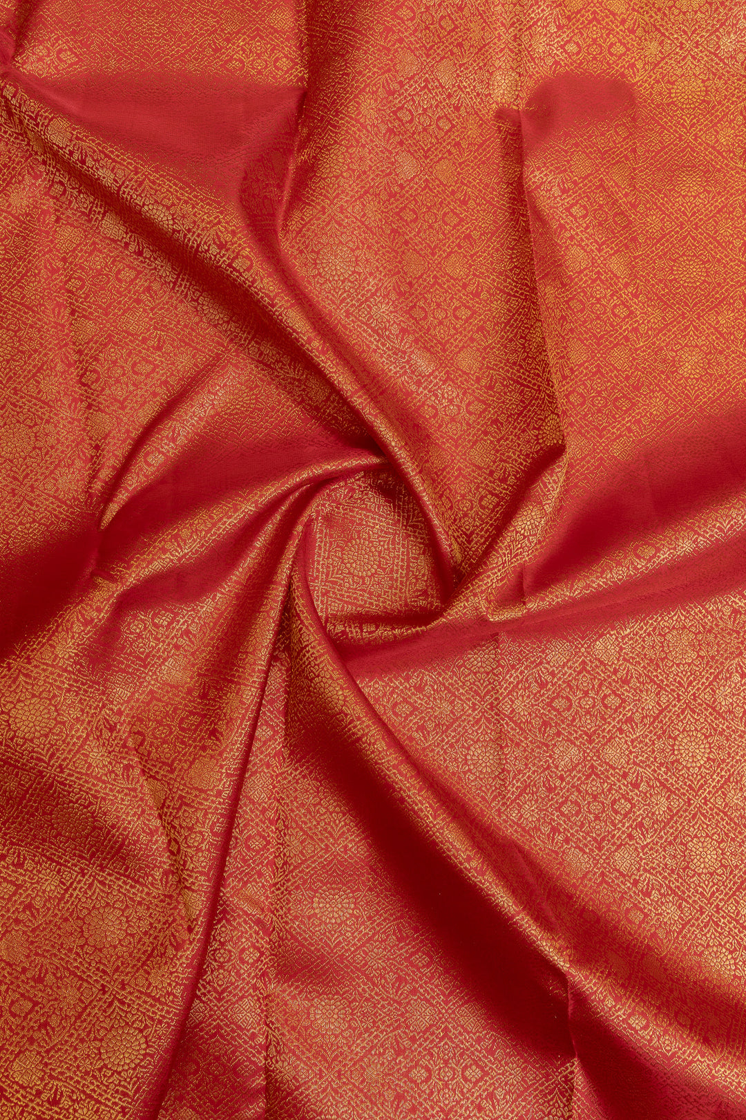 Red brocade pure Kanchipuram silk saree
