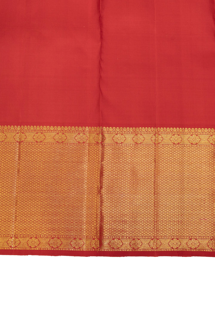 Red brocade pure Kanchipuram silk saree