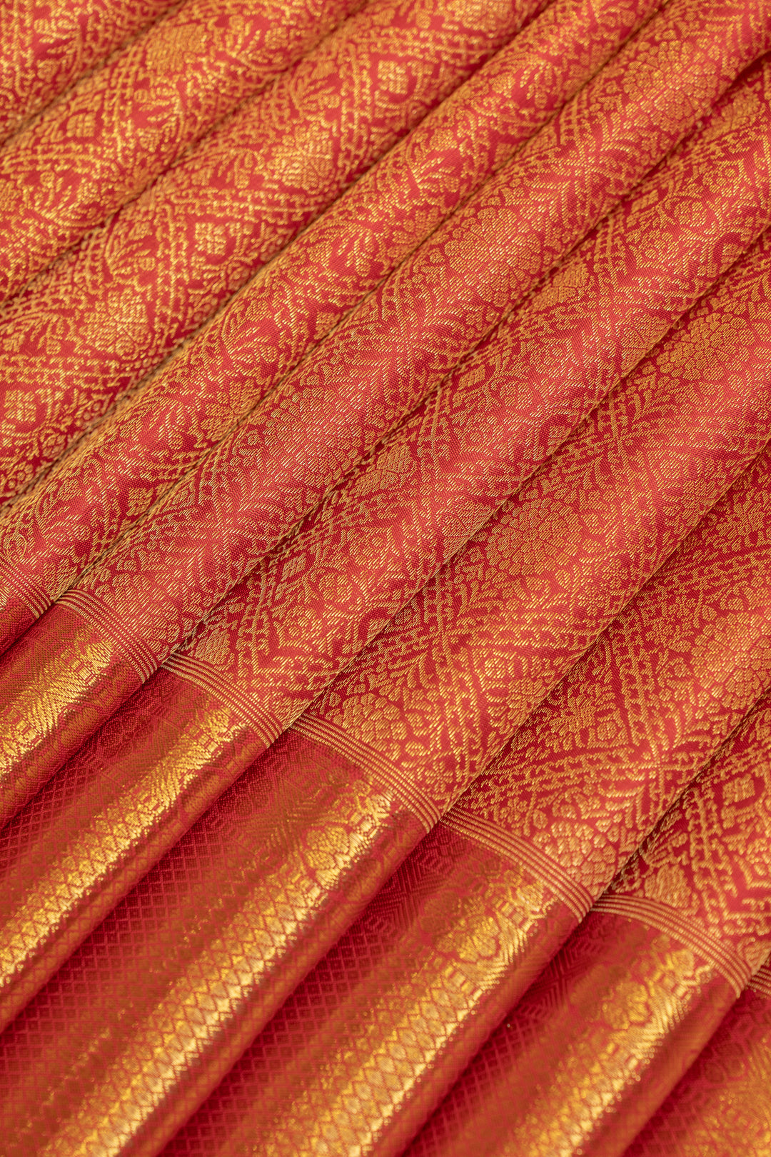 Red brocade pure Kanchipuram silk saree