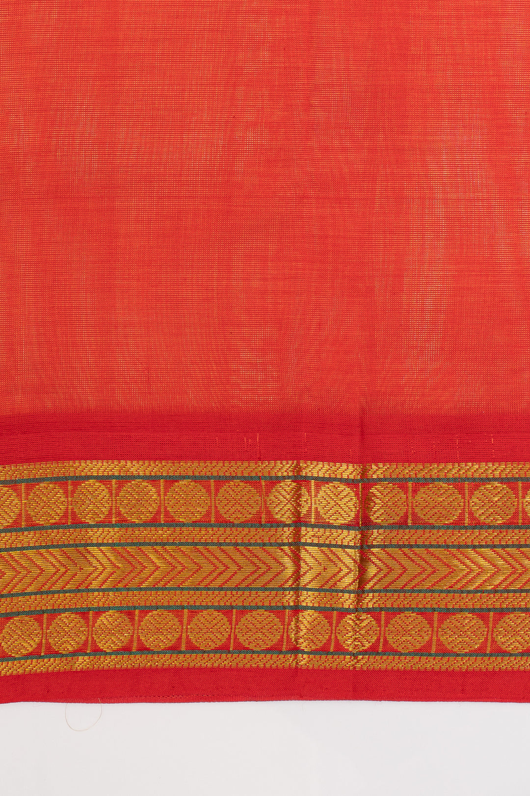 Peach orange pure silk cotton saree