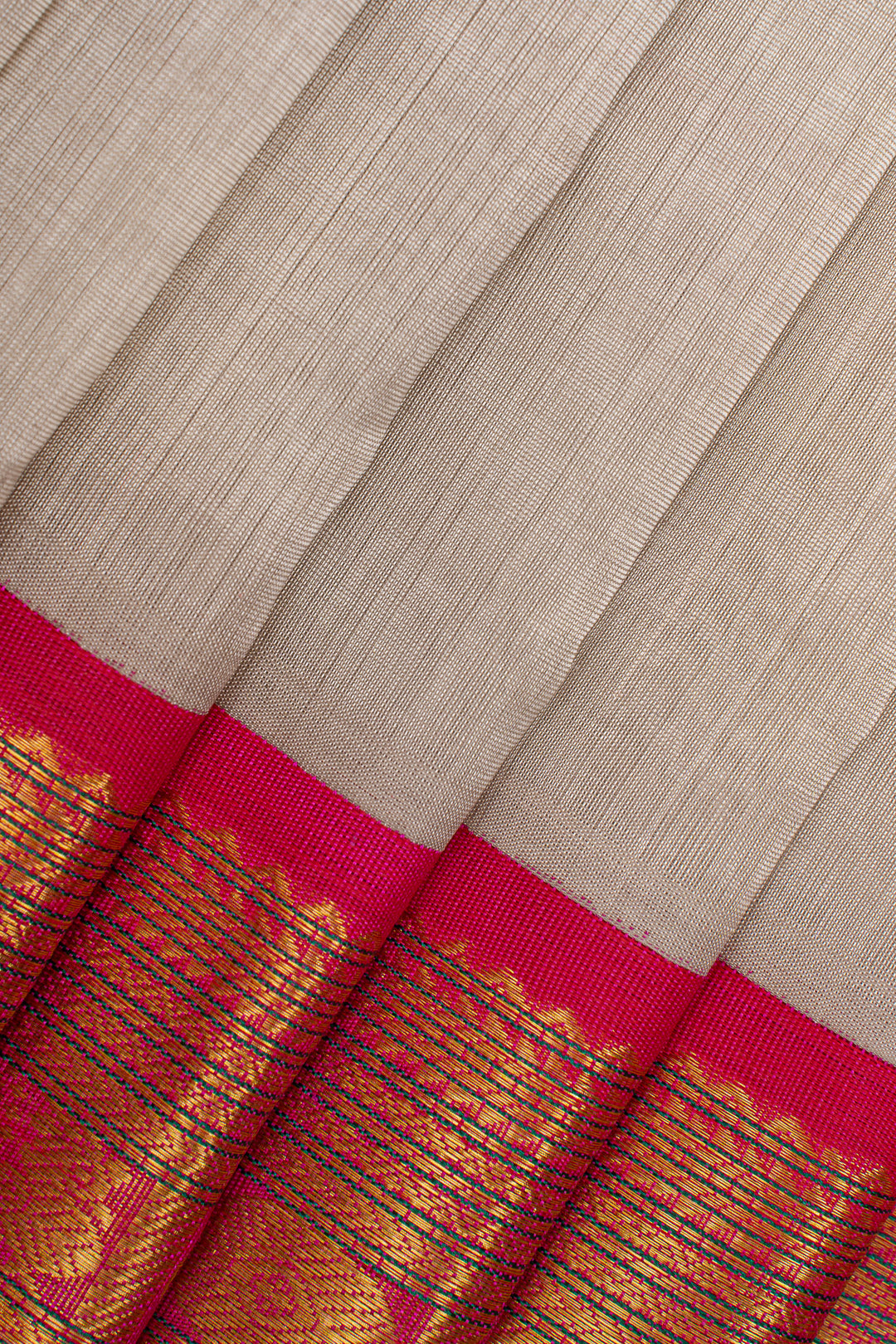 Ivory traditional pure silk cotton saree