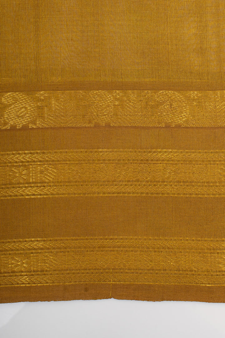 Off white and mustard pure silk cotton saree