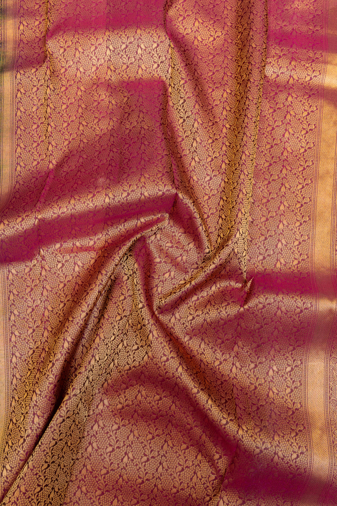 Bottle green buttis pure Kanchipuram silk saree