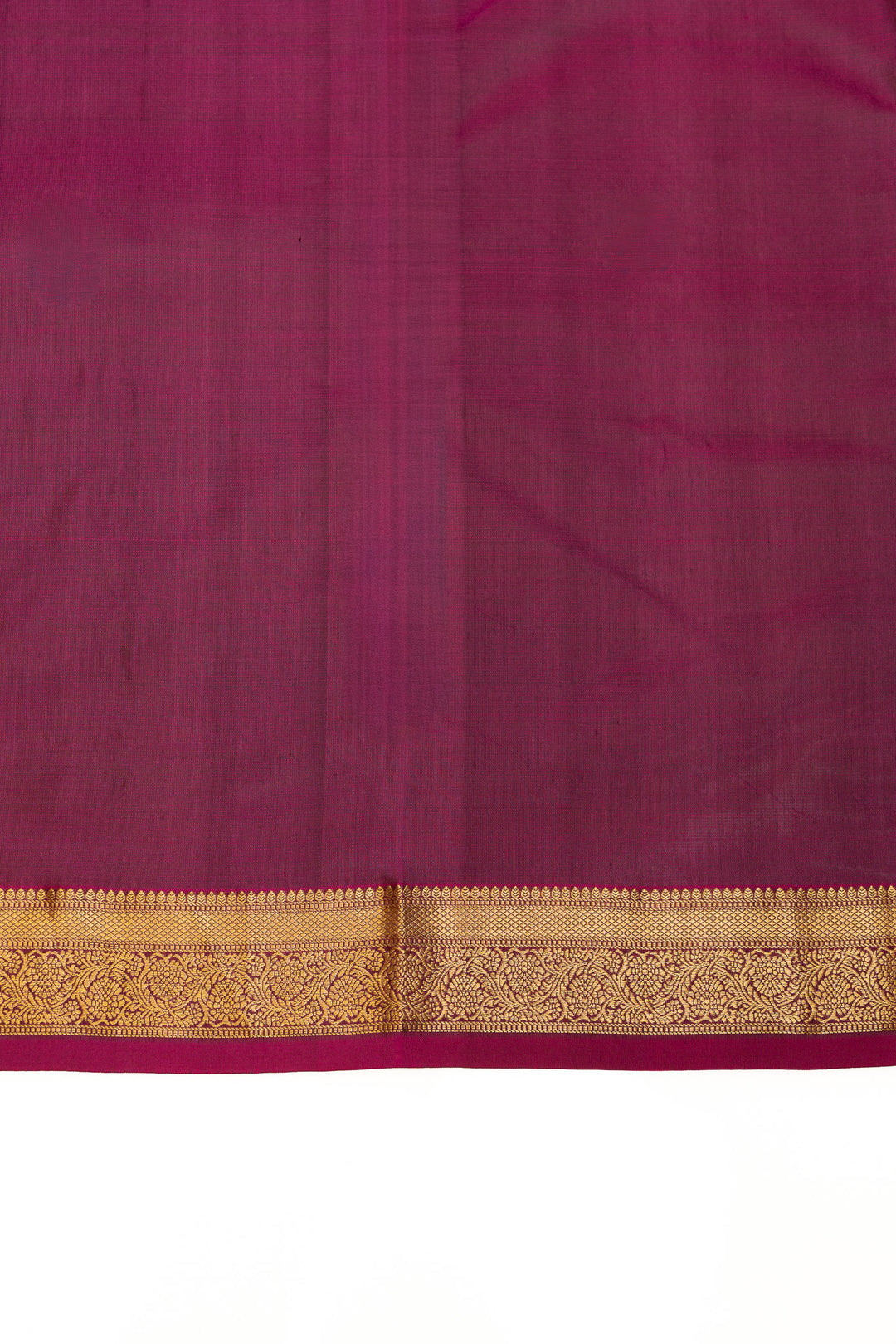 Bottle green buttis pure Kanchipuram silk saree