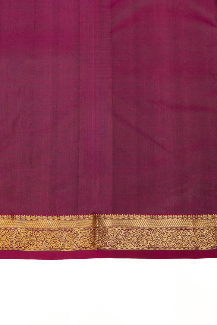 Bottle green buttis pure Kanchipuram silk saree