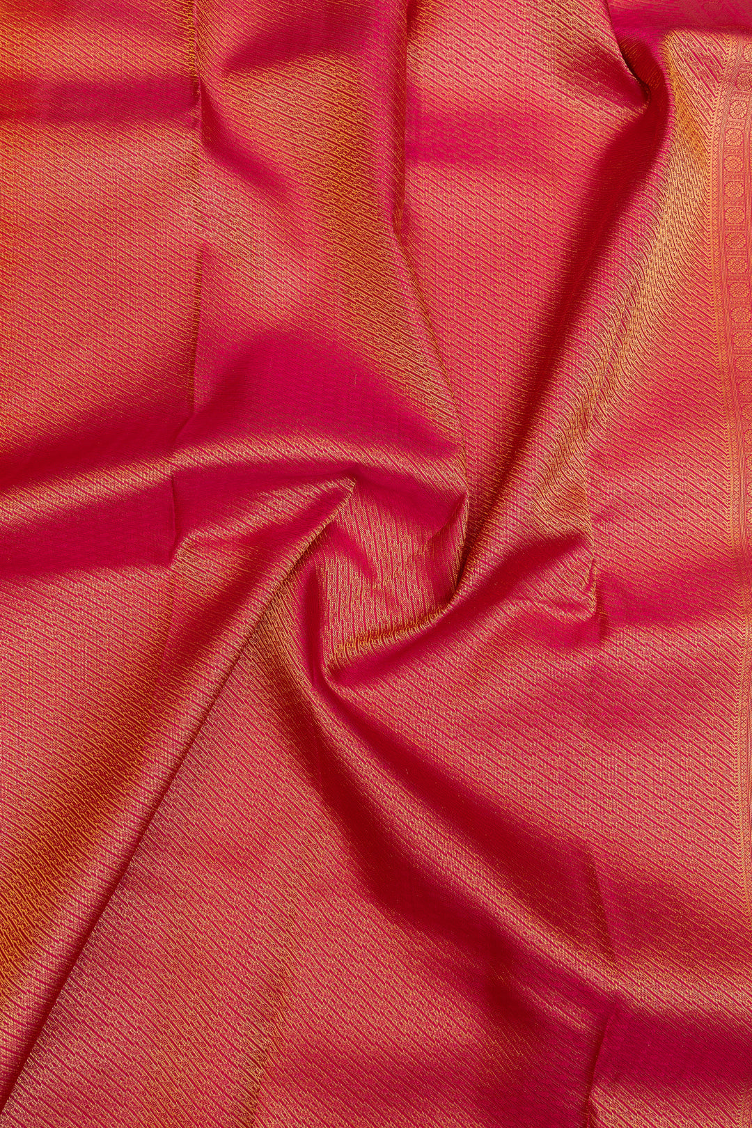 Orange Zari stripes pure Kanchipuram silk saree