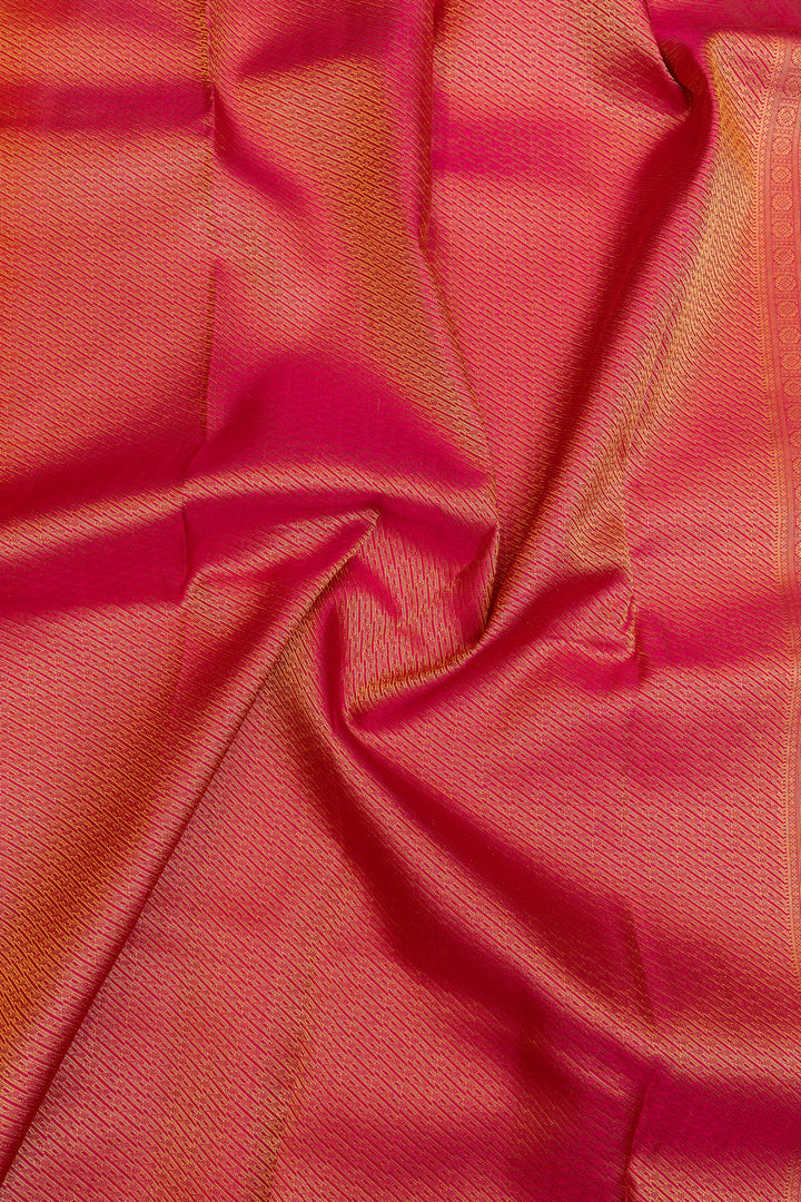 Orange Zari stripes pure Kanchipuram silk saree