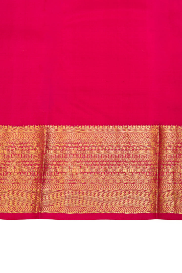 Orange Zari stripes pure Kanchipuram silk saree