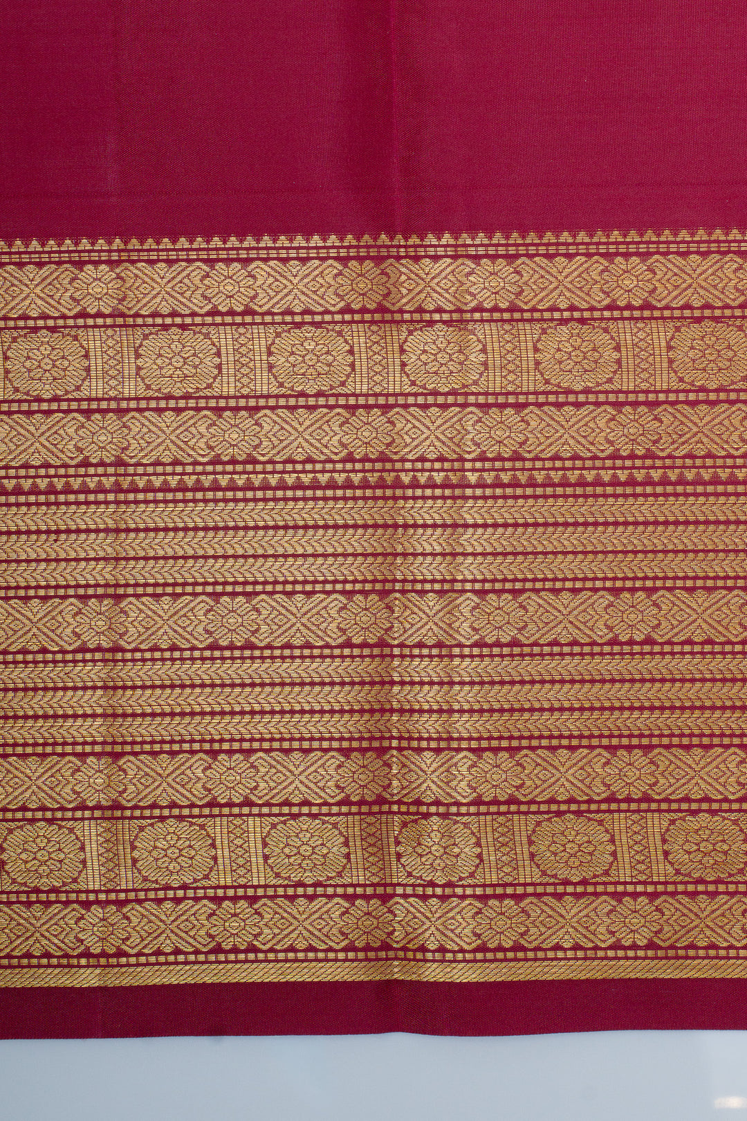 Ruby pink Zari checks pure Kanchipuram silk saree