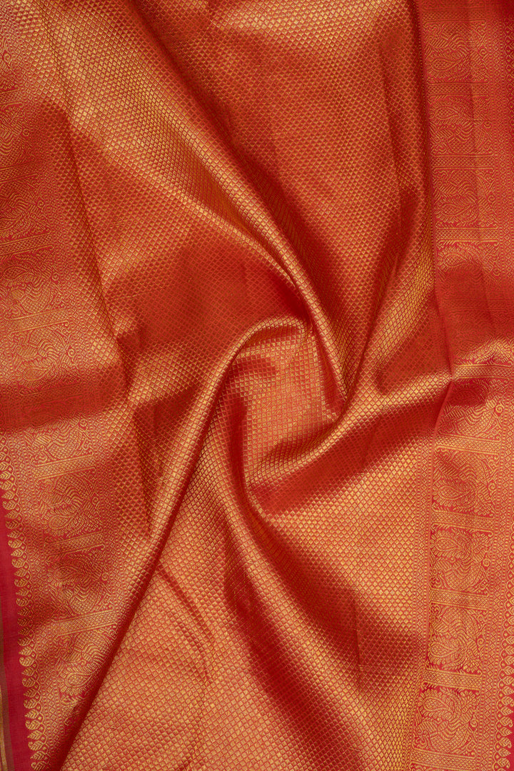 Parrot green Zari checks traditional pure kanchipuram silk saree