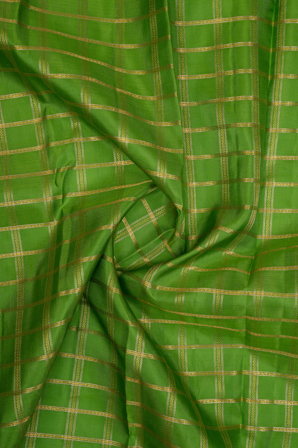 Parrot green Zari checks traditional pure kanchipuram silk saree