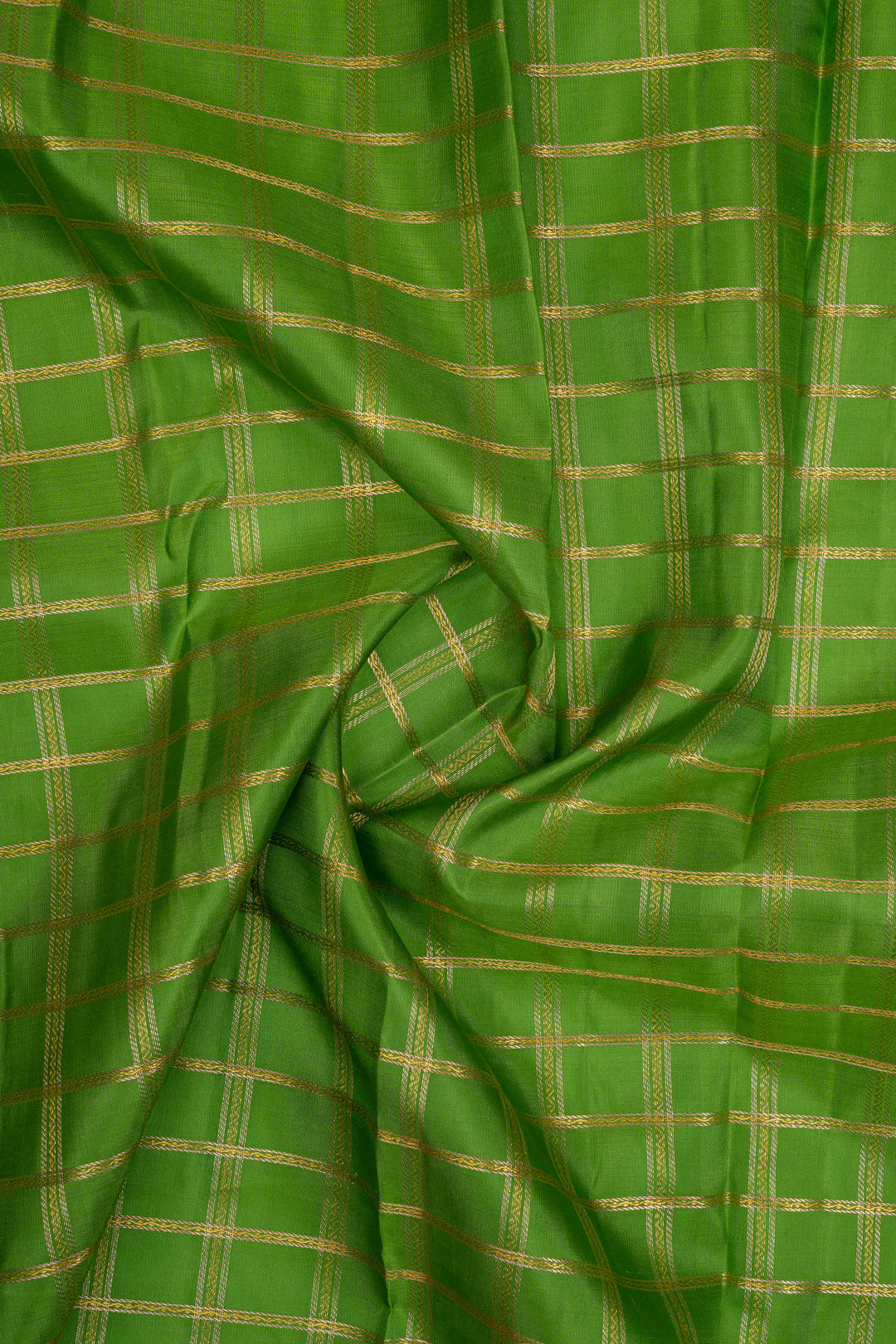 Parrot green Zari checks traditional pure kanchipuram silk saree