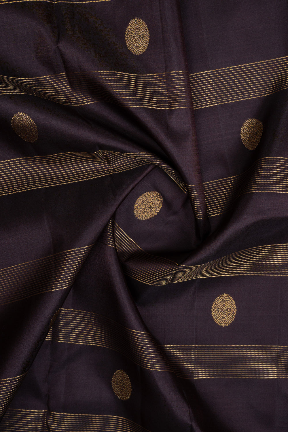 Royal jamun purple Vairaoosi stripes pure kanchipuram silk saree
